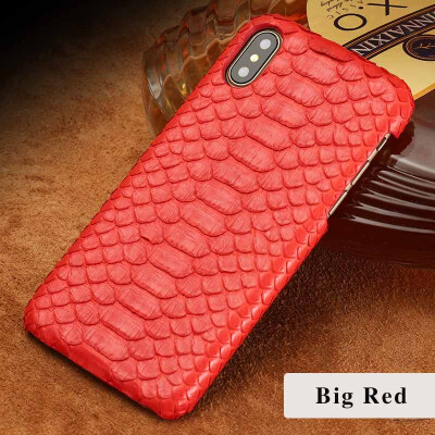 

Genuine Leather Phone Case For iPhone X Case Natural Python Skin For iPhone 6 7 8 Plus Back Cover