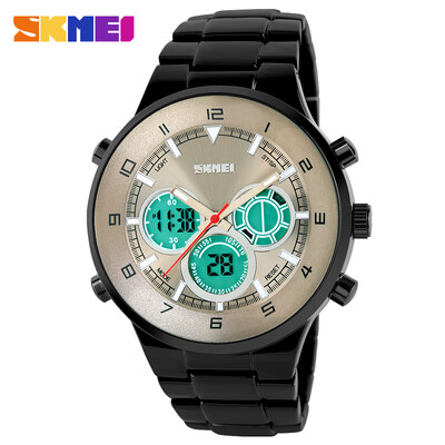

Mens Tough Design Multifunctional Analog-Digital Steel Band Wrist Watch