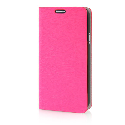 

MOONCASE Leather Side Flip Wallet Card Slot Pouch Stand Shell Back Case Cover for Samsung Galaxy E5 Hot pink 01