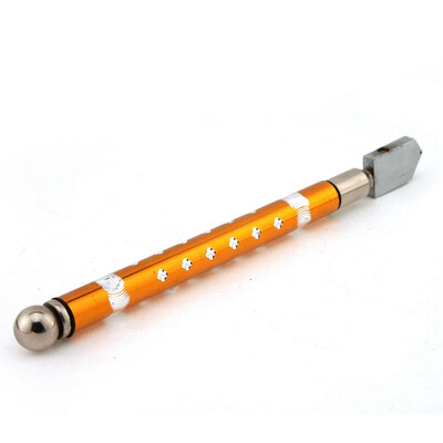 

Handle Oil Filled Steel Glass Cutter Flower Pattern Tools Cutter Diamond Blade YELLOW
