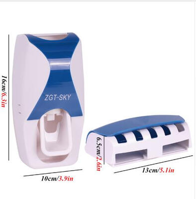 

1 Set Creative Automatic Plastic Lazy Toothpaste Dispenser 5 Toothbrush Holder Squeezer Bathroom Shelves Bathing Accessories