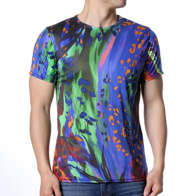 

Mens Fashion Round Neck Ink Printed Short Sleeves T-shirts