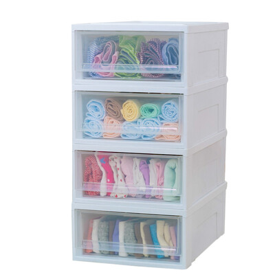 

Alice IRIS closed container green plastic storage drawer storage box BC450S transparent white 354518cm 4 Pack