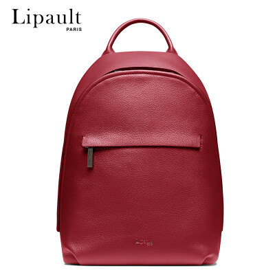 

Lipault Europe&the United States fashion leather backpack casual simple ladies backpack travel bag solid color bag P6232014 navy blue