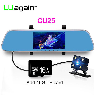 

CU25 DVRS FHD 1080P Car Camera Dual Lens Review Mirror G-Sensor Motion Detect Parking Mirror Video Recorder Registrar