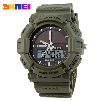 

Mens Solar Powered Dual Time Zones Sporty Wrist Watch