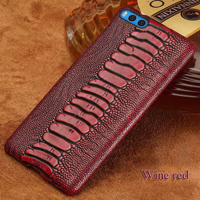 

Genuine Leather Phone Case For Xiaomi Mi Note 3 Case Ostrich Foot Texture Back Cover For Redmi 4 4X 5 5A Case