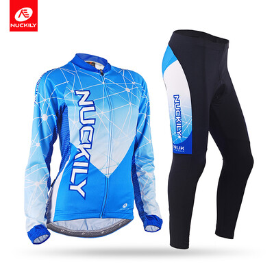 

NUCKILY SpringAutumn Women Cycling Jersey Set Breathable Bicycle long sleeves Jersey And Road Bike Tights Suit GC005GD005
