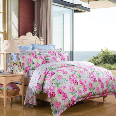 

FUANNA bed linen four-piece tencel satin bed linen kit Sakuragi Yuka pink 15 m bed for 203 229cm
