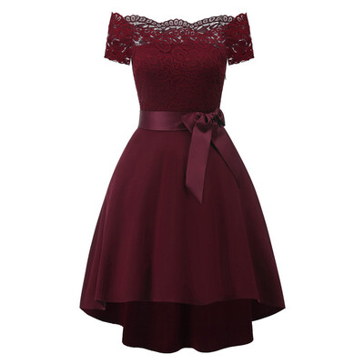 

MisShow Gorgeous Lace Sash Neck Women Dress Rockabilly Bodycon Short Ball Gown Black Bow Sashes Vintage Dress 2018 Summer New