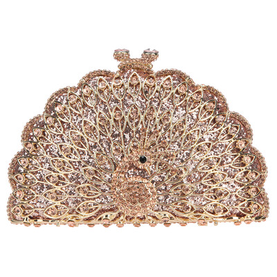 

Fawziya Peacock Purse Evening Bag Metallic Animal Shape Clutch Cute Clutches