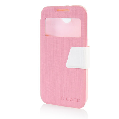 

MOONCASE View Window Leather Side Flip Pouch Ultra Slim Shell Back Case Cover for HTC Desire 310 D310W Pink