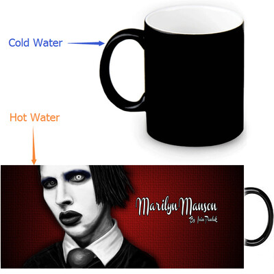 

Marilyn Manson 350ml12oz Heat Reveal Mug Color Change Coffee Cup Sensitive Morphing Mugs Magic Mug Milk Tea Cups