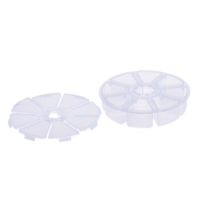 

Cntomlv Diamond Painting Boxes Mini 8 Grids Rhinestone Gems Plastic Box Round Storage Box Case Jewelry Bead Makeup Clear