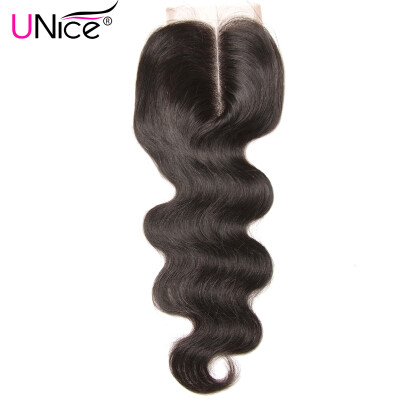 

UNICE HAIR Brazilian Virgin Hair Body Wave Closure Free Middle Three Part 100 Human Hair Lace Closure 10"-20" 120 Density Swiss