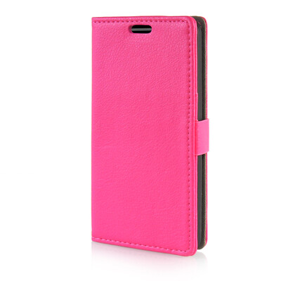 

MOONCASE Litch Skin Leather Side Flip Wallet Card Slot Pouch Stand Shell Back ЧЕХОЛ ДЛЯ LG G3 Stylus D690 Hot pink