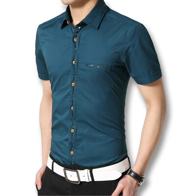 

Men Fashion Designers Shirts Casual Men Short Sleeve Shirts Cotton Slim Fits Plus Size 5XL Spring Summer Men Shirts Hot Sale