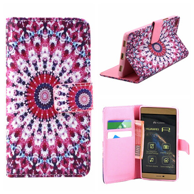 

OONCASE Cute Pattern держателя Кожаный бумажник флип карты с Kickstand Чехол для Huawei Ascend P8