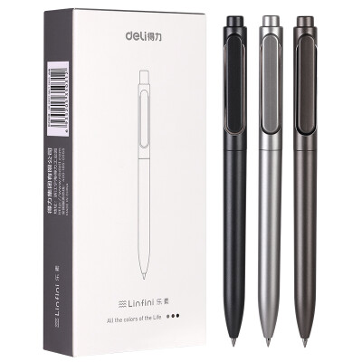 

Deli deli music office 05mm press black gel pen bullet pen pen 12 box A12