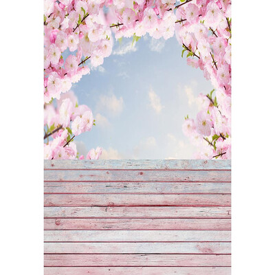 

Pink Blossom arch Photo Backdrop 57FT Vinyl Fabric Cloth Digital Printing Wedding photo Background S-3103