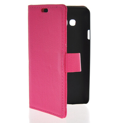 

MOONCASE Slim Leather Side Flip Wallet Card Slot Pouch Stand Back чехол для LG L60 Hot pink