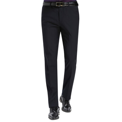 

Red Bean Hodo Men Business Dress Slim Straight Men Men Pure Color Pants Navy Blue 38