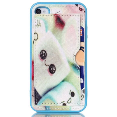 

мити живописи мультфильм мягкой кожаный чехол для iPhone 4s Apple iPhone 4, в случае phone4s телефон Shell пробку в карты
