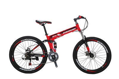 

Eurobike G4 26 "Складной горный велосипед Shimano 21 Speed ​​Полная подвеска Велосипед Daul Дисковые тормоза MTB