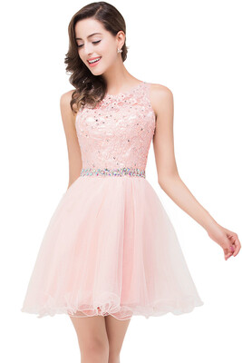 

Tulle Beaded Crystal Short Prom Evening Homecoming Dress Cocktail Pageant Cocktail Gown