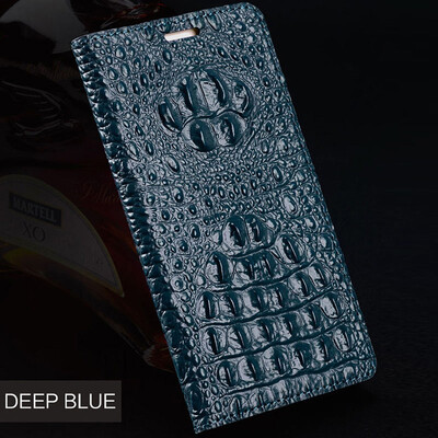 

Genuine Leather flip Case For iPhone 6 7 8 Plus X 3D Crocodile Back Texture Phone Cover