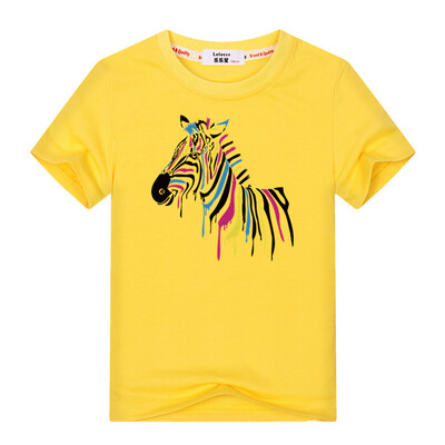 

Новые мальчики девочек хлопка футболки печати Zebra футболки детей выходные праздничной одежды футболки Топы партии подарок на ден