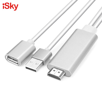 

Isky Mobile Phone Video Converter Apple Android Type-C Flat Docking TV Projector Adapter iPhoneiPad HDMI Docking Station Data Cable