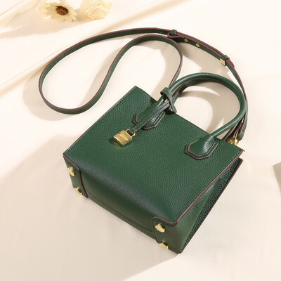 

Viney leather handbag fashion shoulder bag Korean version of the simple Messenger bag handbag trend handbag black green