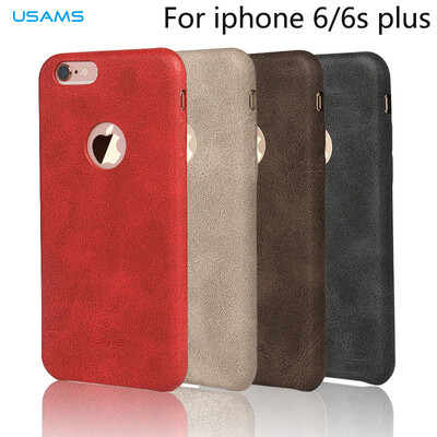 

Luxury Light Ultra-thin With LOGO PU Leather Case cover for iPhone 6 6S 47 55 case Back Cover