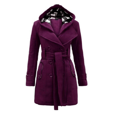 

CT&HF Women Double-breasted Cotton Long Coats Winter Outerwear Women's Hoodie