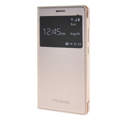 

MOONCASE окна дизайн тонкий кожаный чехол для того, чтобы отразить Huawei Honor 5X Play (5.5")