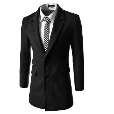 

Zogaa Autumn And Winter New Men's Wool Coat Single-breasted Long