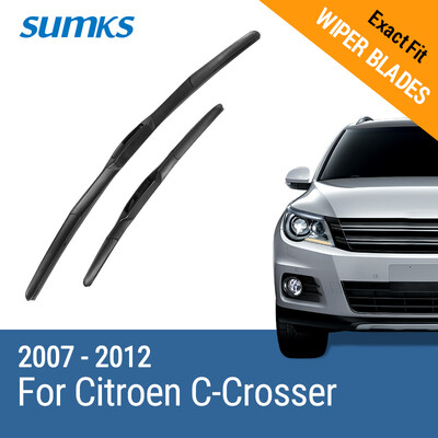 

SUMKS Wiper Blades for Citroen C-Crosser 24"&20" Fit Hook Arms 2007 2008 2009 2010 2011 2012