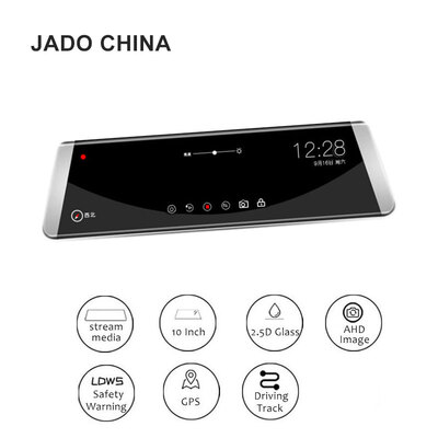 

JADO D800 Steam Video Mirror Car Dvr GPS ADAS 10 IPS Touch Screen HD 1296P1080P Car Dvrs 140 Degree Registrar Dash cam
