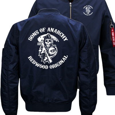 

Sons of Anarchy Bomber Flight Flying Jacket Winter thicken Warm Zipper Men Jackets Anime Mens Casual Coat