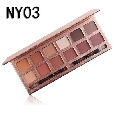 

12 Color Matte Shimmer Waterproof Brand Eyeshadow Pallete Balm Brow Cosmetic Makeup Natural Gift