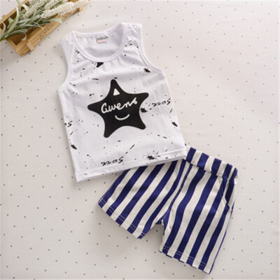 

Bamboo cotton baby cotton sleeveless vest shorts set boys&girls