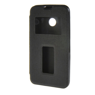 

MOONCASE Side Flip Hard board Slim Leather Bracket Window Case Cover for Microsoft Lumia 530 Black