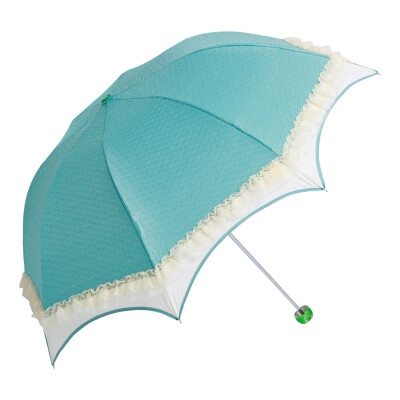 

【Jingdong supermarket】 paradise umbrella sunny umbrella folding XSZZ6 fruit green 16 double gold and silver wire mesh sun umbrella sweet lace princess umbrella umbrella umbrella