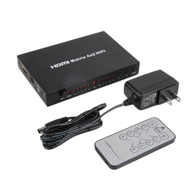 

HDMI матричный переключатель 4x2 Поддержка HIFI видео конвертер аудио и дистанционного управления