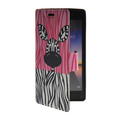 

MOONCASE Cute Pattern Leather Side Flip Wallet Card Slot Pouch Stand Shell Back ЧЕХОЛ ДЛЯ Huawei Ascend P7