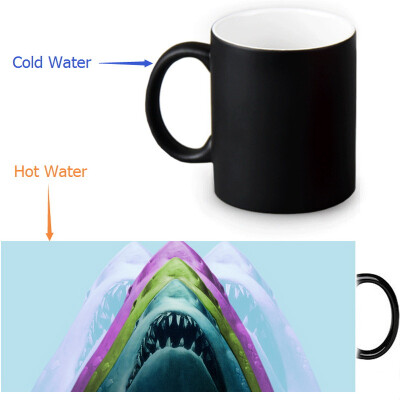 

Jaws Shark 350ml12oz Heat Reveal Mug Color Change Coffee Cup Sensitive Morphing Mugs Magic Mug Milk Tea Cups