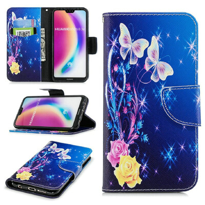 

BEFOSPEY Painting PU LeatherSoft TPU Card Slot Stand Wallet Case For Huawei P20 Lite584"