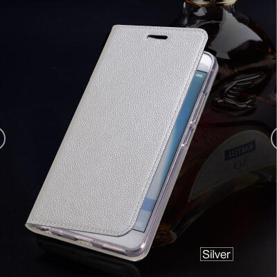 

Genuine Leather flip Case For iPhone 6 7 8 Plus X Calfskin Litchi Texture Phone Cover