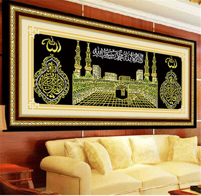 

DIY 5D Diamonds Embroidery Islam Muslim holy Kaaba mosque Round Diamond Painting Cross Stitch Kits Diamond Mosaic Decor